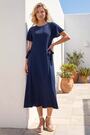 Roman Blue Side Tie Detail Midi Dress - Image 2 of 6