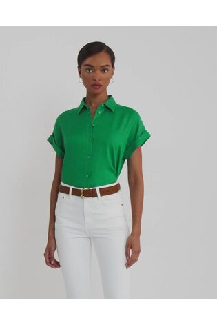 Lauren Ralph Lauren Broono Button Front Linen Shirt - Image 2 of 10