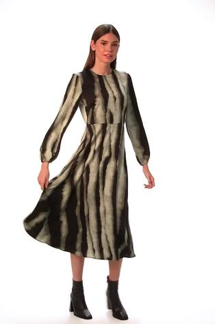 Roman Green Shadow Stripe Print Midi Dress - Image 2 of 6