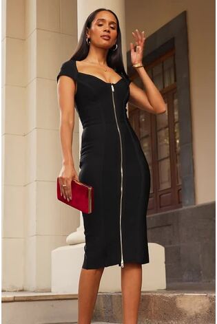 Bodycon dress with zip hot sale