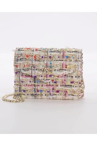 Dune London Pink Kisses Bouclé Coin Purse With Chain - Image 2 of 4