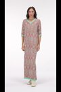 Leem Orange Jacquard Knit Kaftan Maxi Dress With Contrast Rib - Image 2 of 5