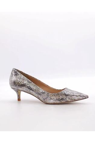 Dune London Silver Advanced Mid Heel Court Shoes - Image 2 of 6