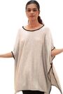 Roman Brown Blanket Stitch Knit Poncho - Image 2 of 6