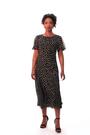 Negro - Roman Spot Print Godet Hem Midi Dress - Imagen 2 de 7