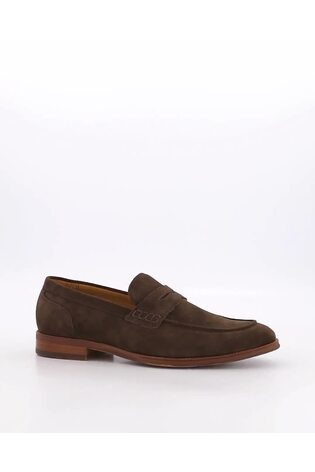 Dune London Brown Chrome Standard Fit Sulli Natural Sole Penny Loafers - Image 2 of 6