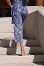 Sosandar Blue Paisley Print Tie Waist V Neck Culotte Jumpsuit - Image 2 of 6
