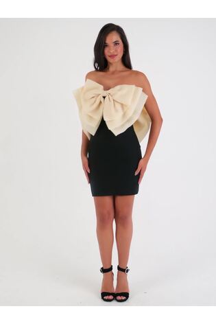 Amy Lynn Black Oscar Extreme Bow Bandage Dress - Image 2 of 7