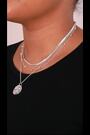 Caramel Jewellery London Silver Tone Double Layer Sparkly Disc Necklace - Image 2 of 6