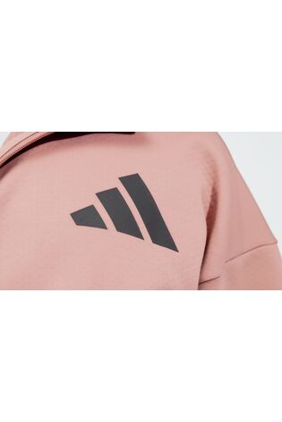 adidas Red Z.N.E Full Zip Hooded Track Jacket - Image 2 of 8 adidas Red Z.N.E Full Zip Hooded Track Jacket - Image 2 of 8