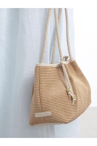 Katie Loxton Light Brown Oyster Nova Raffia Small Shoulder Tote Bag - Image 2 of 7