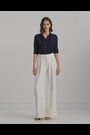 Lauren Ralph Lauren Navy Blue Kirahn Georgette Wide Leg Trousers - Image 2 of 9