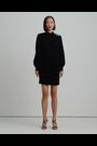 Lauren Ralph Lauren Natural Button Trim Velvet Mockneck Dress - Image 2 of 7