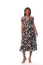 Roman Blue Leaf Print V-Neck Midi Dress - Image 2 of 6