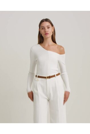 Lauren Ralph Lauren Baroucha One Shoulder Ribbed Jumper - Image 2 of 9