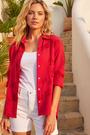 Roman Red Floral Embroidered Collared Shirt - Image 2 of 7