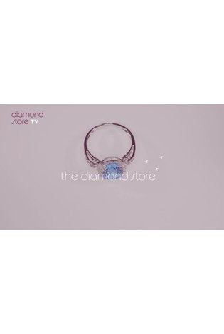 The Diamond Store Blue Blue Topaz 3.42ct And Diamond 9K White Gold Ring