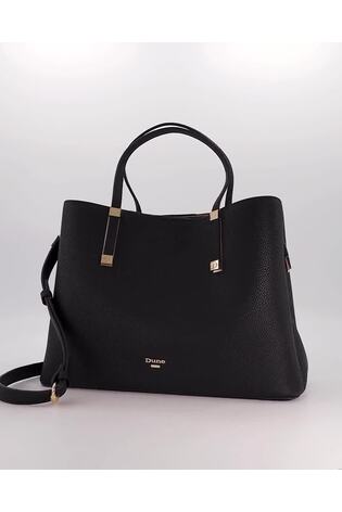 Dune London Black Chrome Dorrie Synthetic Logo Hardware Tote Bag - Image 2 of 6