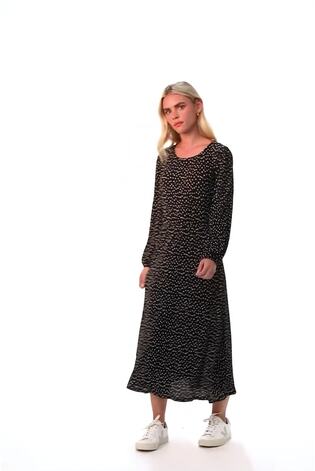 Roman Black Petite Plisse Spot Midi Dress - Image 2 of 6