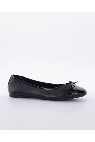 Dune London Crystal Black Standard Fit Hallo Charm Trim Ballet Shoes - Image 2 of 7