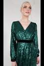Lovedrobe Green Sequin Velvet Midaxi Dress - Image 2 of 6