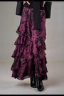 Religion Purple Scarlet Ruffle Maxi Skirt in Dark Red Floral Georgette - Image 2 of 6