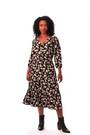 Roman Black Petite Floral Tiered Midi Dress - Image 2 of 6