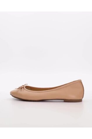 Dune London Pink Wide Fit Hallo Charm Trim Ballet Shoes - Image 2 of 7