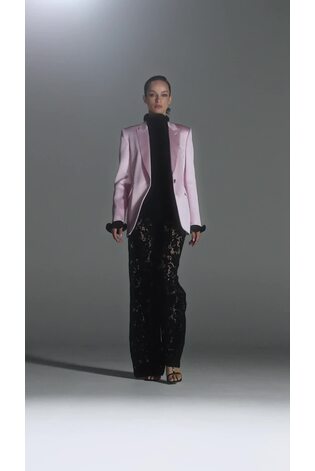Reiss Satin Single Breasted Blazer in Pink - REISS