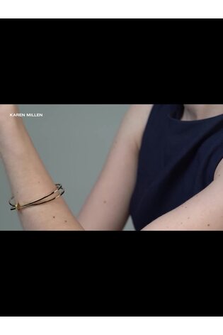 Karen Millen Gold Tone Oval Pave Chain Bangle - Image 2 of 6 Karen Millen Gold Tone Oval Pave Chain Bangle - Image 2 of 6