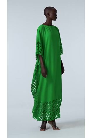 leem Green Laser-Cut Kaftan - Image 2 of 6