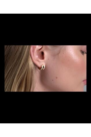 Kullanvärinen/Valkoinen - Ted Baker ROLO -korvakorut, joissa on kullanväriset emalikuviot ja rullatut päärmäysnapit. - Kuva 2 / 6