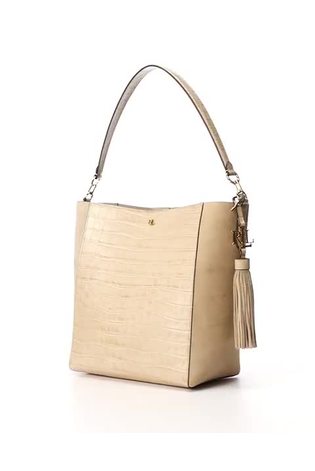 Buy Lauren Ralph Lauren Natural Adley Croc Suede Logo Shoulder Bag from Next Luxembourg