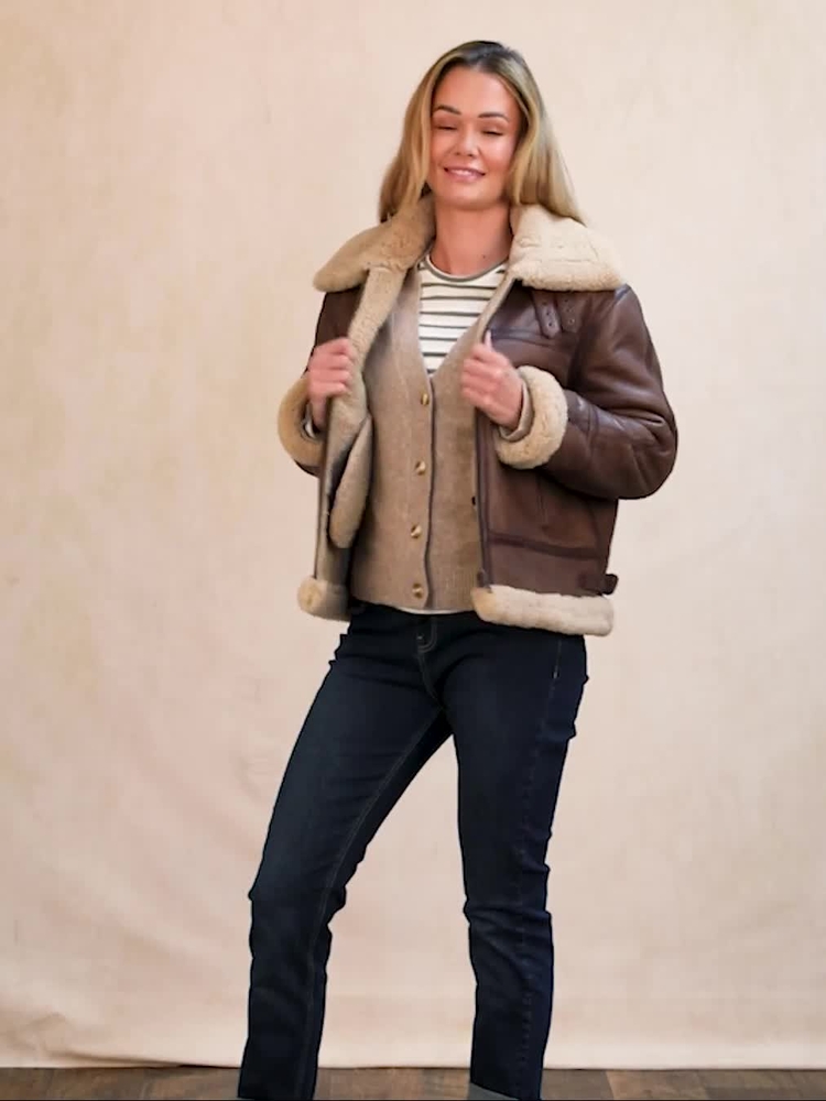 Buy Lakeland Leather Brown Aviator Jacket from the Next UK online shop