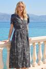 Roman Black Floral Denim Shirt Dress - Image 2 of 5