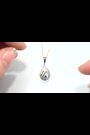 The Diamond Store 9K Yellow Gold Green Emerald 4 x 3mm And Diamond Pendant Necklace - Image 2 of 6
