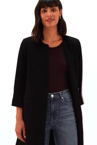 Roman Black Textured Longline Jacket - Image 2 of 6