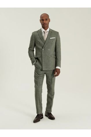 Verde - Geacă la două rânduri - Jachetă costum din tweed Mărime croită Skopes Jude - Imaginea 2 din 8