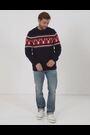 FatFace Blue Reindeer Crew Neck Jumper - Image 2 of 6
