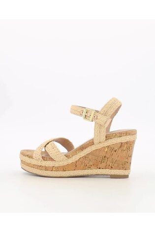 Natur Chrome - Dune London Kelisa Sandalen mit geflochtenem Obermaterial und hohem Keilabsatz - Bild 2 von 5 Natur Chrome - Dune London Kelisa Sandalen mit geflochtenem Obermaterial und hohem Keilabsatz - Bild 2 von 5