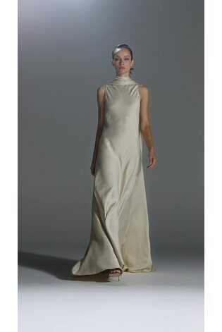 Reiss Champagne Keira Cape Maxi Dress - Image 2 of 6