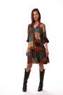Roman Green Paisley Patchwork Print V-Neck Smock Dress - Image 2 of 6