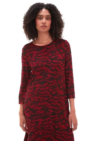 Roman Red Abstract Print A-Line Dress - Image 2 of 6