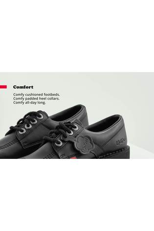 Kickers Black Leather Youth Lo Leather Shoes - Image 2 of 6
