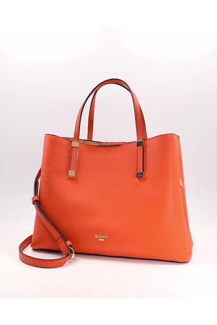 Dune London Orange Dorrie Synthetic Logo Hardware Tote Bag - Image 2 of 3