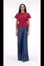 leem Pink Peplum Box Pleats Top - Image 2 of 5
