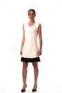 Roman White Contrast Knit Fluted Hem Dress - Image 2 of 6
