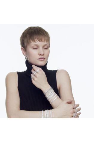 Swarovski Silver Tone Subtle Soft Rhodium Shiny Bracelet - Image 2 of 7