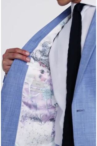 MOSS Sky Blue Slim Fit Marl Jacket - Image 2 of 7 MOSS Sky Blue Slim Fit Marl Jacket - Image 2 of 7