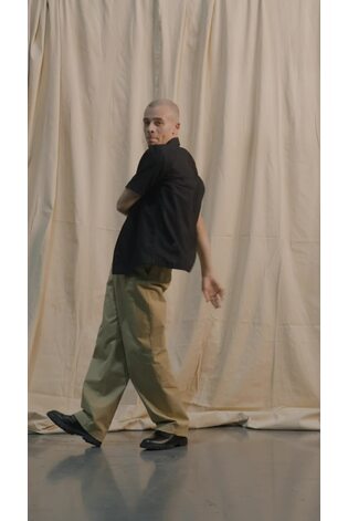 Black Short Sleeve Linen Cotton Shirt - Image 1 of 1
